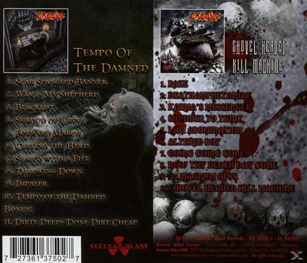 CD-Cover mit einem Teufel, der Orgel spielt, Albumtitel 'Tempo of the Damned' und anderem Text. Dunkles Thema.
