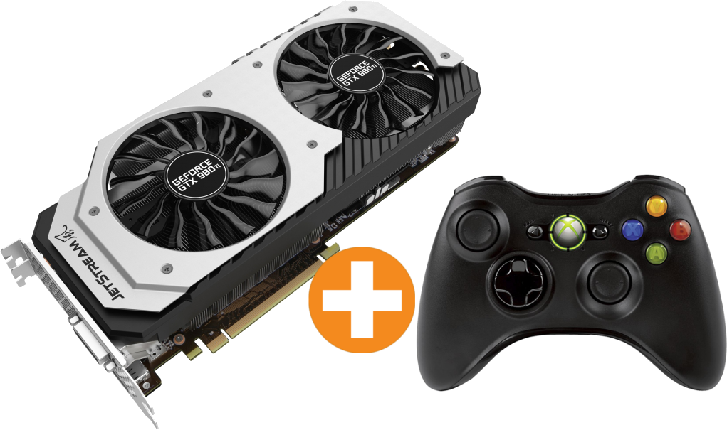 PALIT GeForce® GTX 980 Ti Jetstream, 6GB GDDR5 (NE5X98T015JBJ) + Microsoft Xbox 360 Wireless Controller