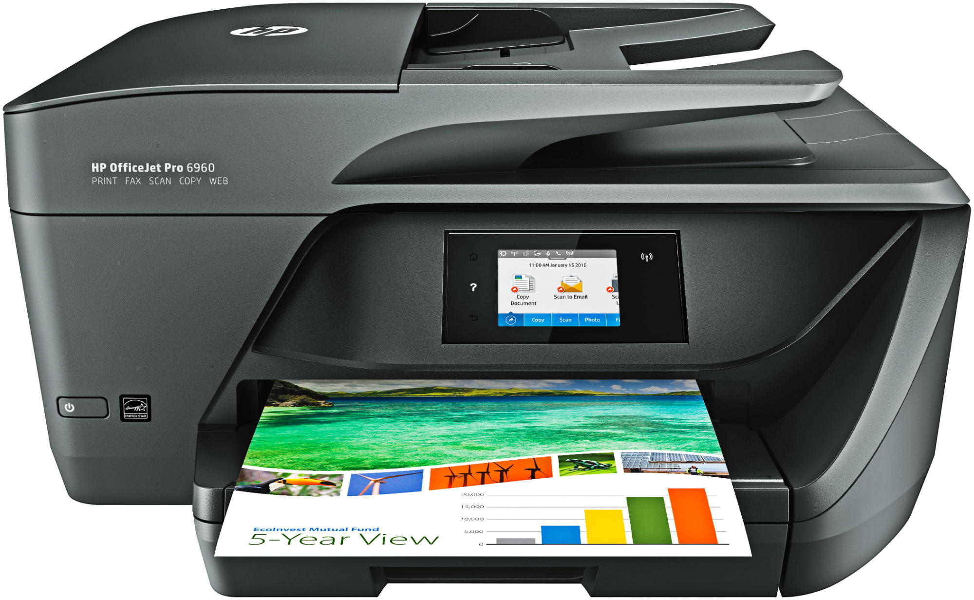 Impresora multifunción - HP OfficeJet Pro 6960, Inyección de tinta, Color, WiFi, 600x1200, 18/10ppm