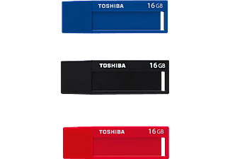 Pack 3 Unidades-USB 3.0-16GB -Toshiba TransMemory U302 Negro, Azul, Rojo unidad flash USB