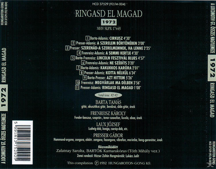 Locomotiv GT (LGT) - Ringasd el magad (CD)
