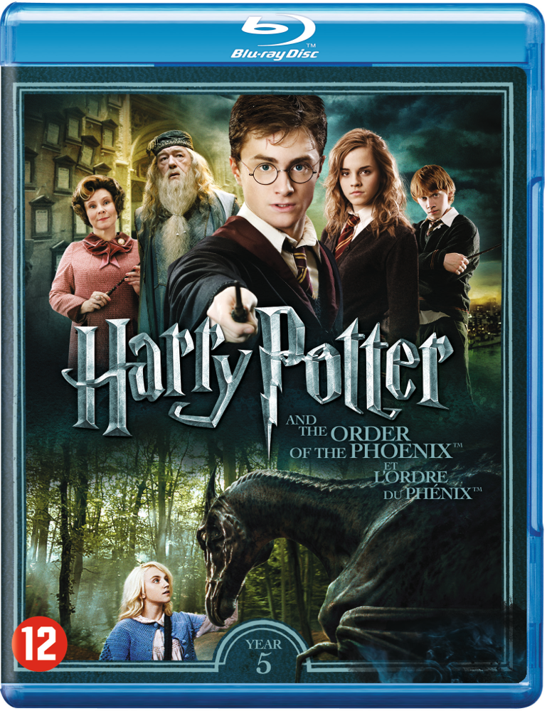 DVD-hoes van 'Harry Potter and the Order of the Phoenix' met personages op de cover.