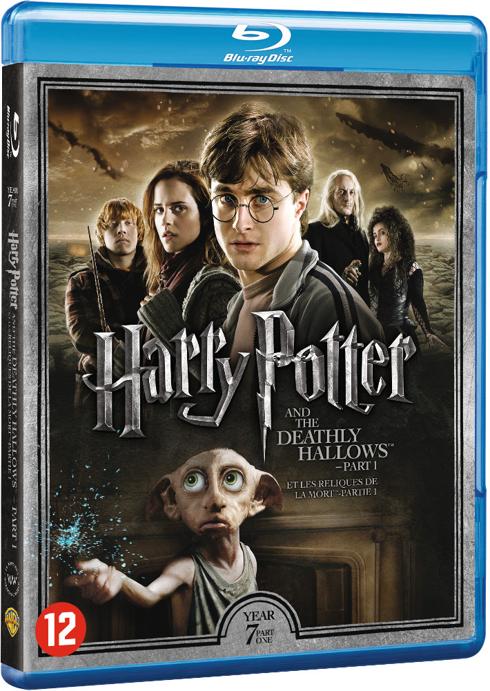 Couverture Blu-ray pour Harry Potter, avec plusieurs personnages et le titre du film.