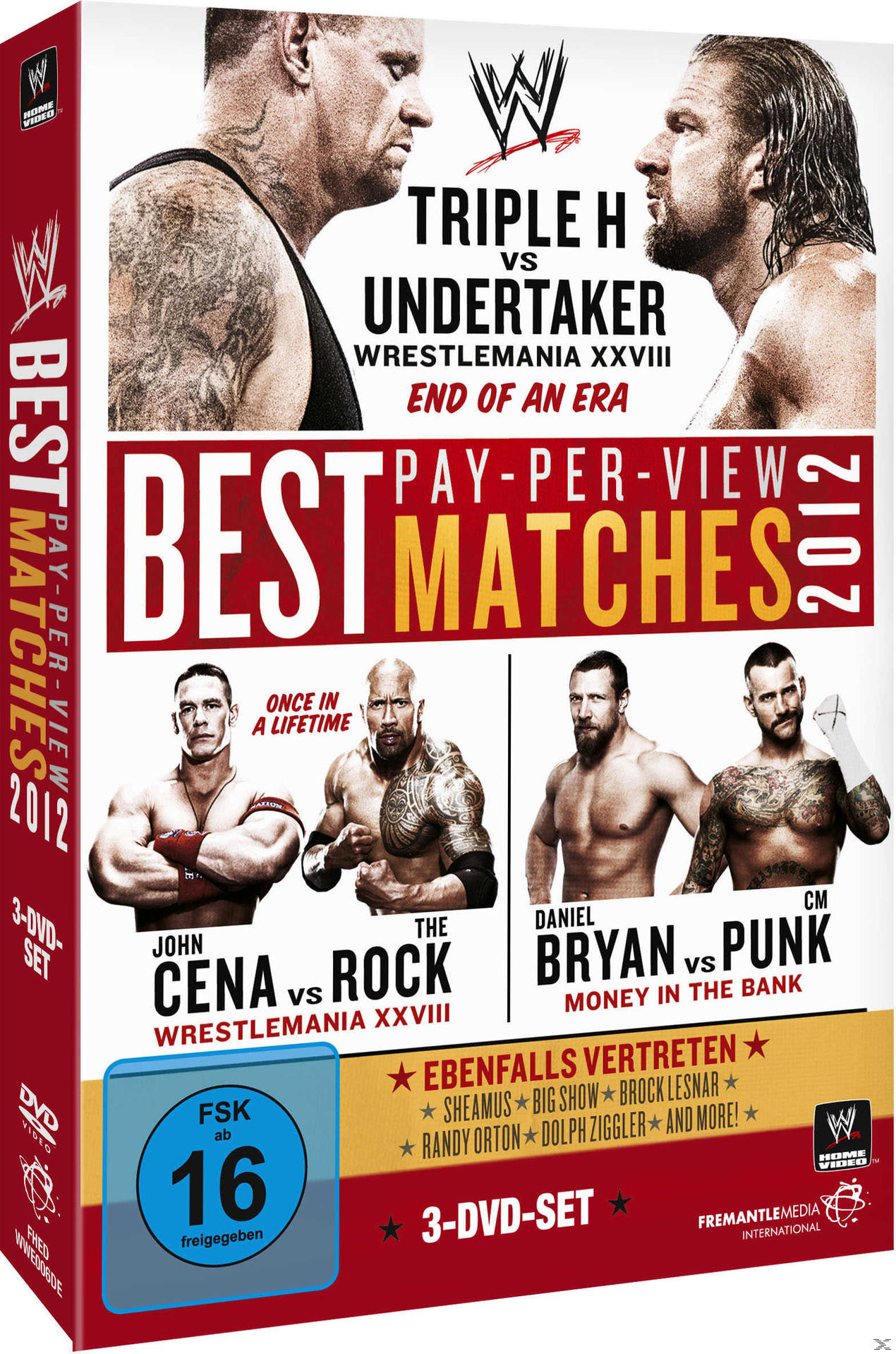 DVD-Cover mit den Wrestlern Triple H, Undertaker, John Cena, The Rock, Daniel Bryan und CM Punk.