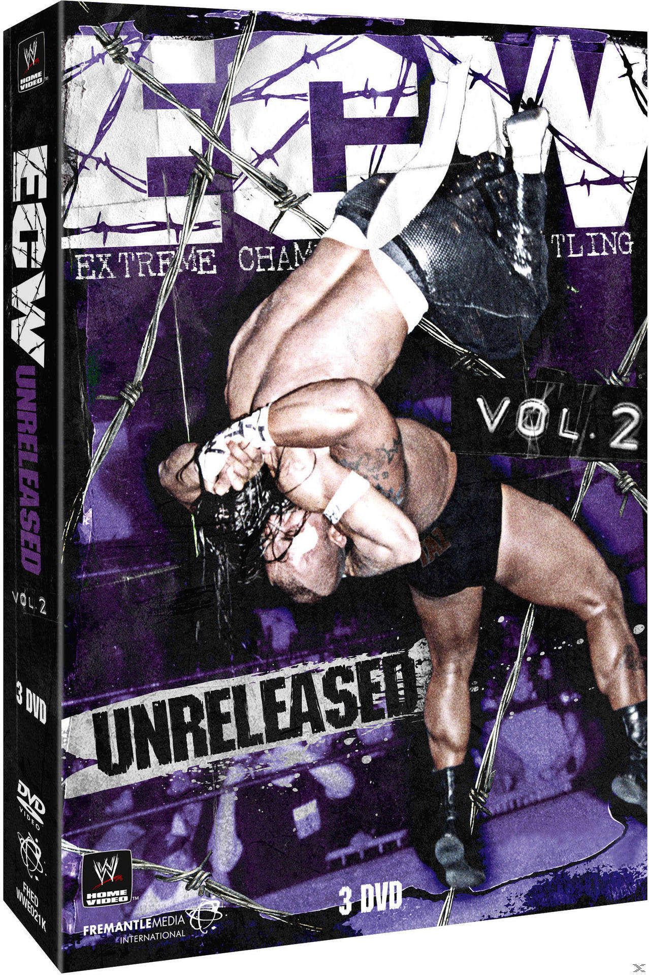 ECW Wrestling DVD-Hülle mit zwei Wrestlern in Aktion.