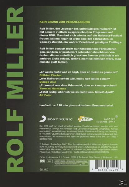 DVD-Rückseite mit Text auf Deutsch über Rolf Millers Comedy-Show und einem Barcode.