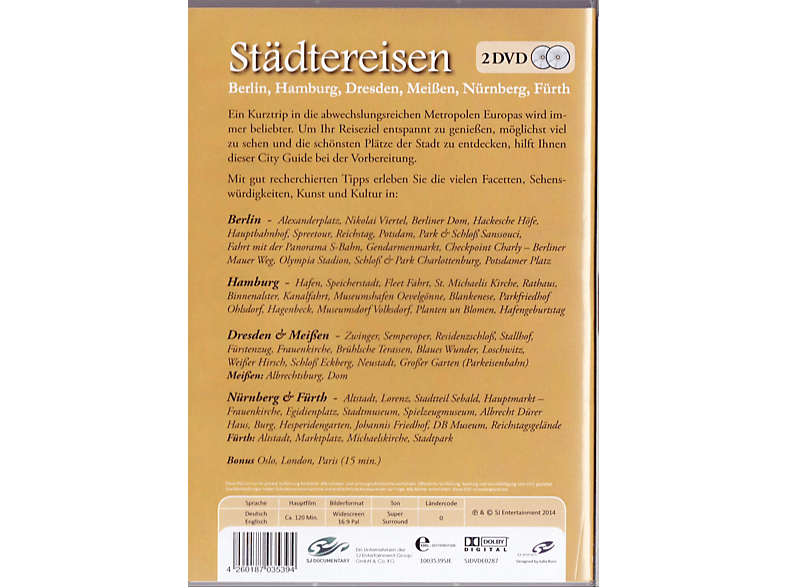 Stadtereisen Berlin Hamburg Dresden Nurnberg Dvd Dvd