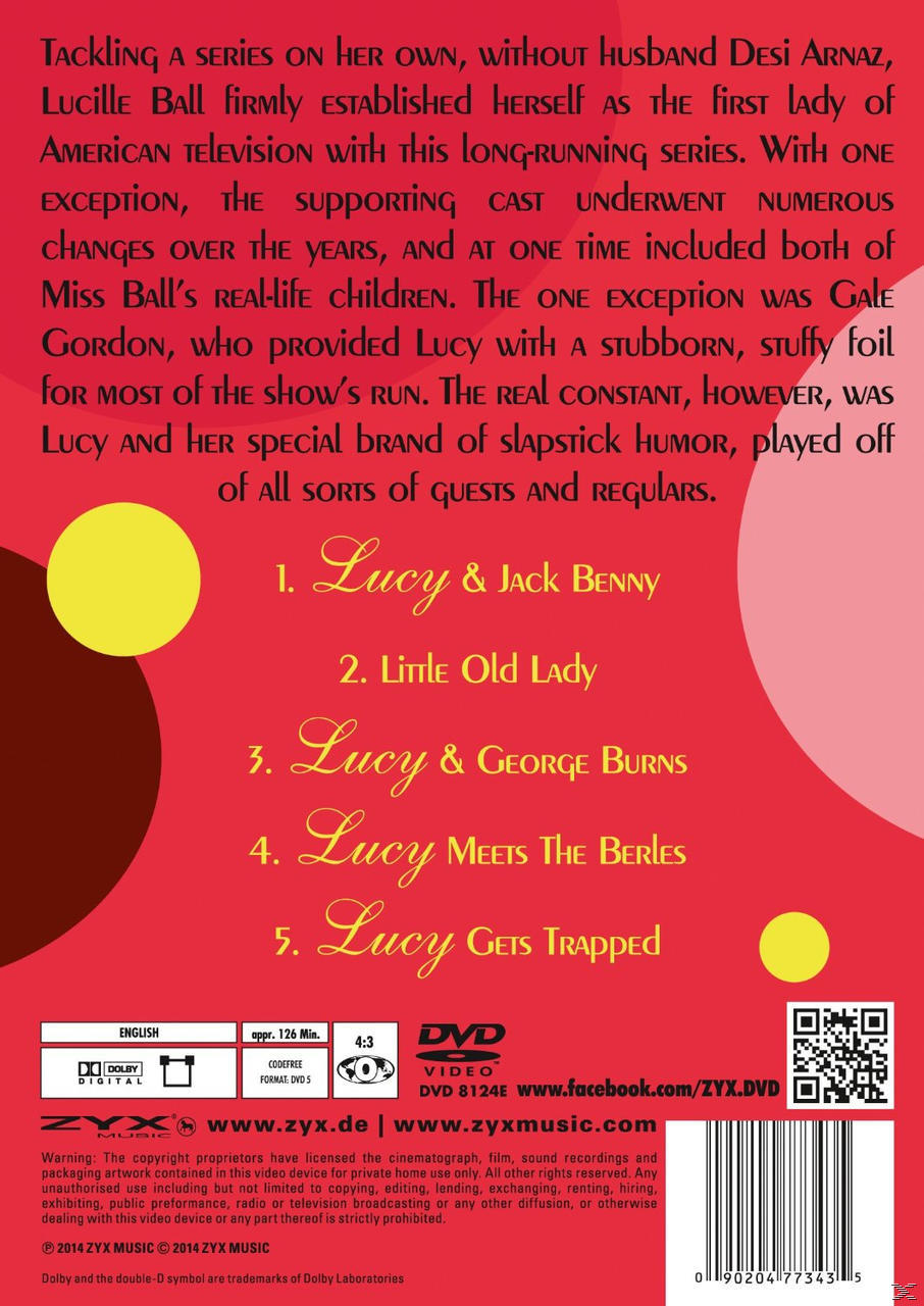 DVD-Rückseite mit Text über eine Show und Episodentiteln.