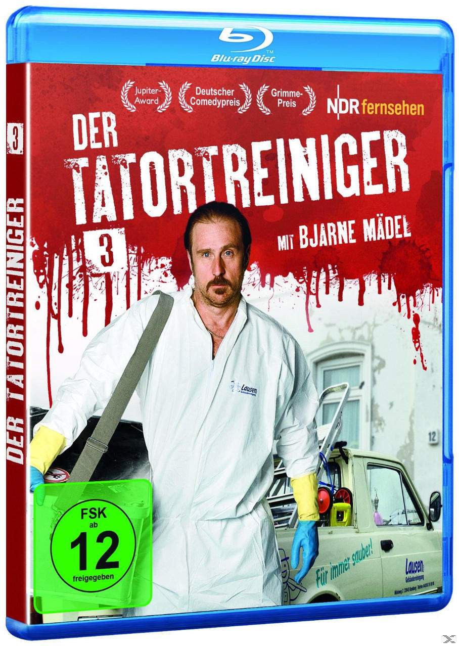 DVD-Cover. Ein Mann im weißen Anzug steht mit einem LKW. Titel: Der Tatortreiniger.