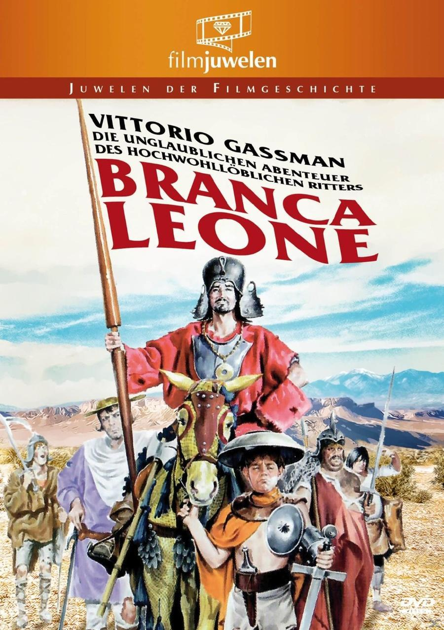 Filmplakat für Brancaleones Armee, mit Schauspielern auf Pferden und in Kostümen.