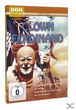 DVD-Cover: Clown Ferdinand-Cartoon. Clown hält Ballons, mit Text auf Deutsch.