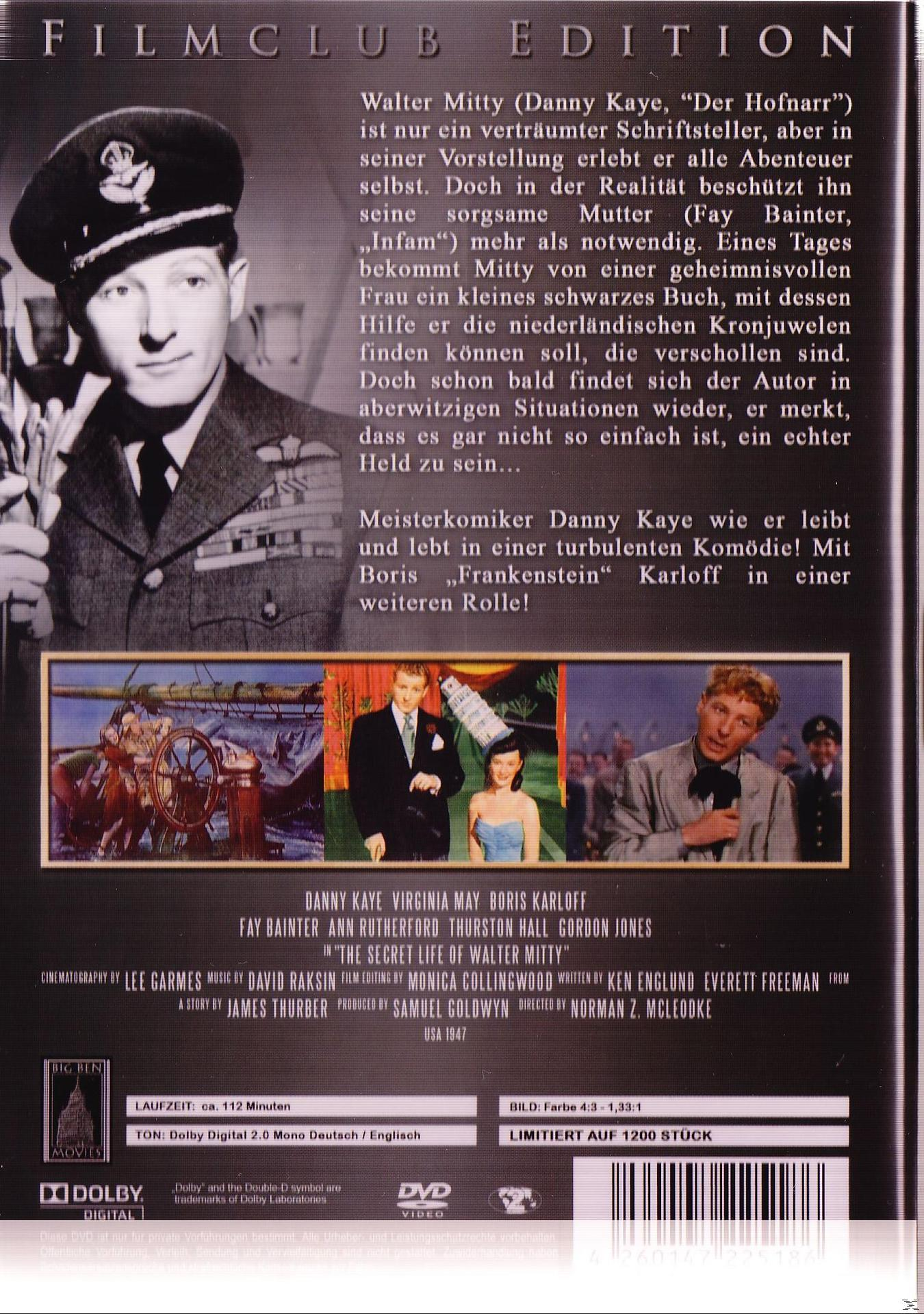 DVD-Cover von 'Das geheime Leben des Walter Mitty' mit Schauspielern und Text.