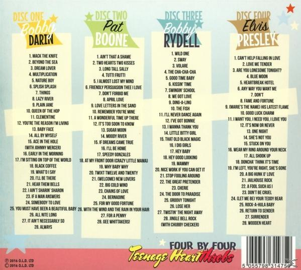 Darin, Boone, Rydell & Presley - Four by Four-Teenage Heartthrobs  - (CD)