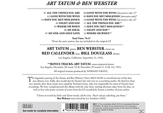 Tatum/Webster - Complete Legendary Session With Ben Webster | CD