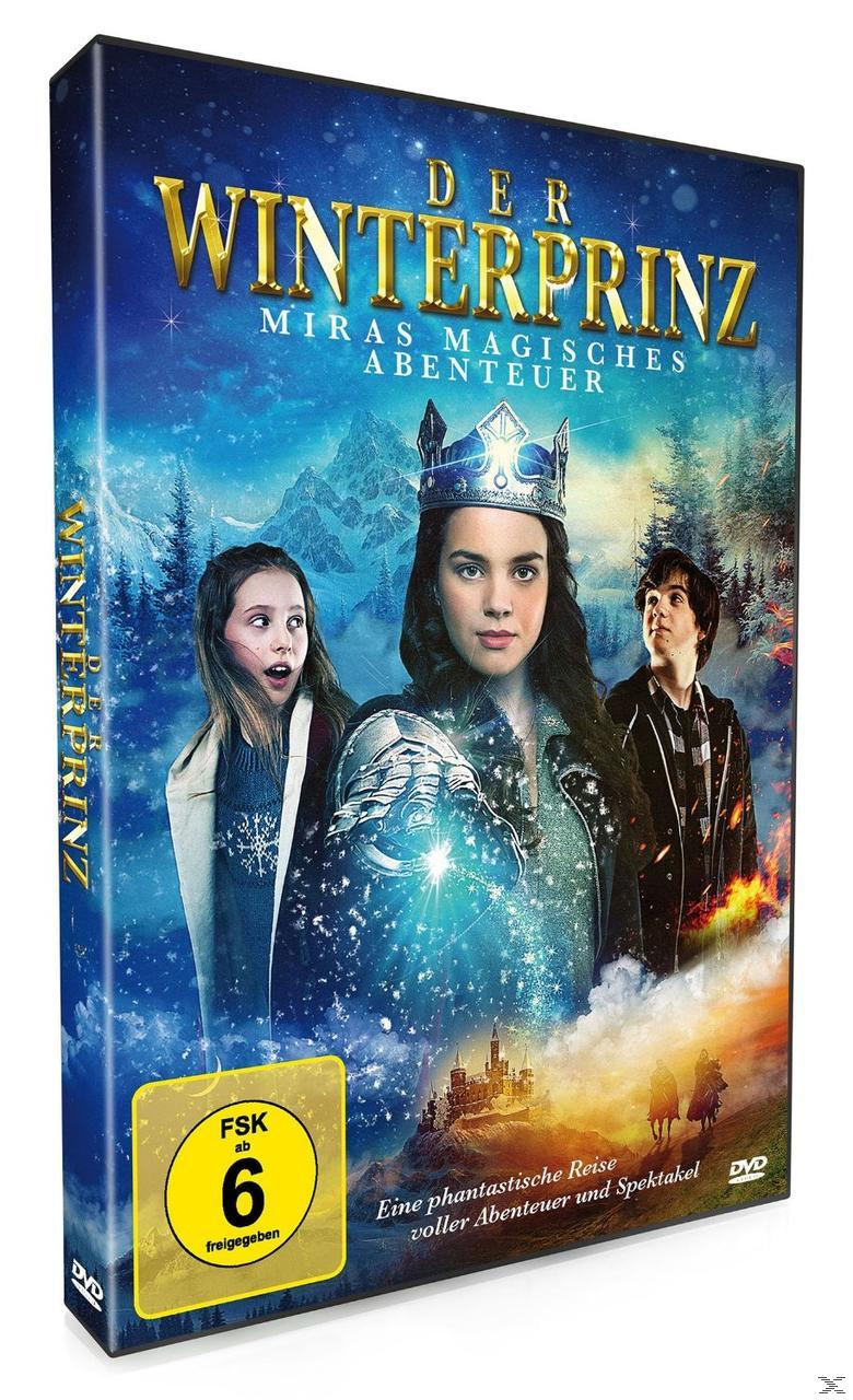 DVD-Cover von Der Winterprinz mit drei Jugendlichen vor verschneiter Bergkulisse und Schloss.