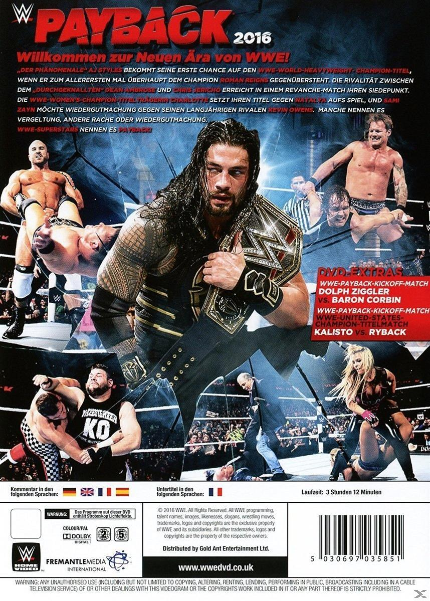 DVD-Cover mit vielen Wrestlern, dem Titel "Payback" und dem WWE-Logo.