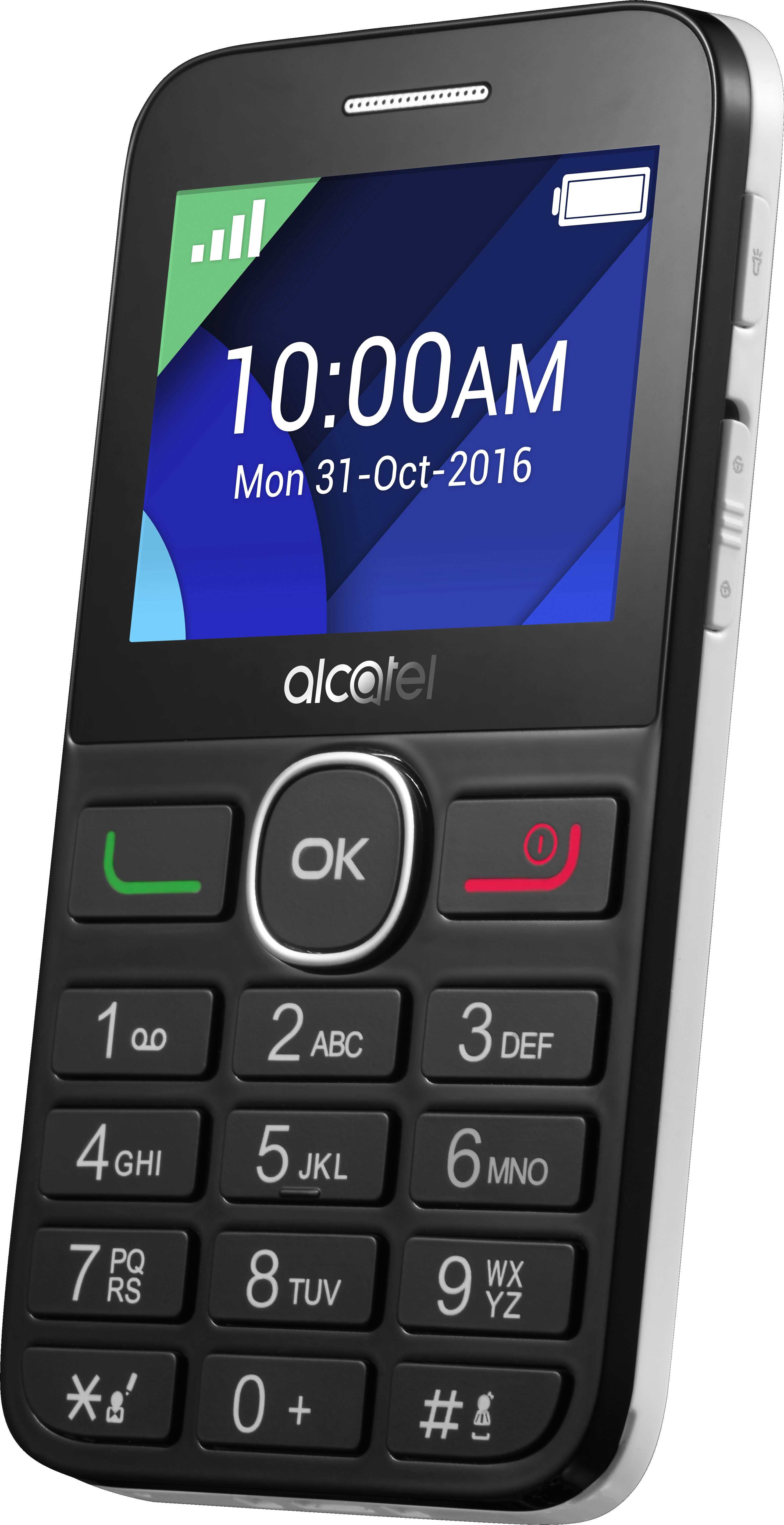 ALCATEL 20.08G Handy, Schwarz/Weiß
