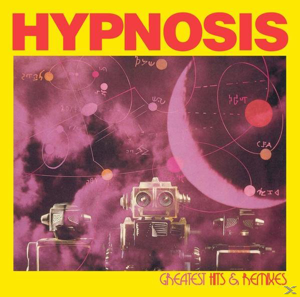 Albumcover mit Robotern und pinkem Hintergrund. Der Titel ist Hypnose.