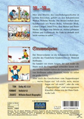 DVD-Cover mit Cartoon-Bildern und deutschem Text. Es ist eine DVD für Kinder.