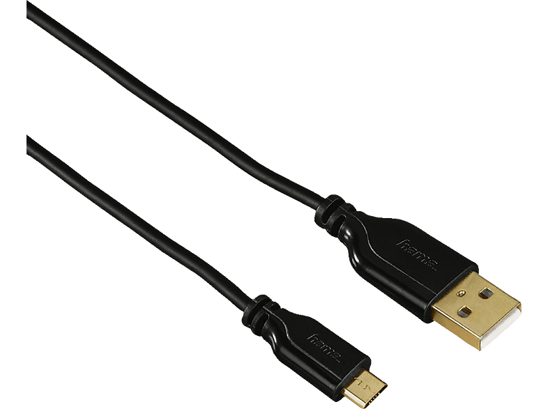 HAMA USB 2.0 A/MIC-B 0.75 M GP TP - Mirco-USB Kabel (Schwarz)