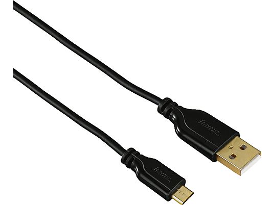 HAMA USB 2.0 A/MIC-B 0.75 M GP TP - Câble Mirco-USB (Noir)