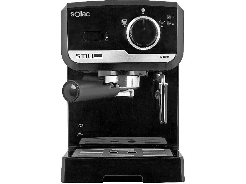 Cafetera Espresso Manual solac ce4493 stillo 19 bares 1.2 l molidomonodosis vaporizador 19bar bomba con portafiltros inox y apagado color negro expresso monodosis