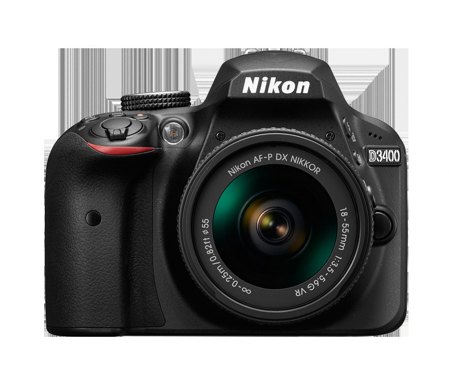 NIKON D3400 Kit Spiegelreflexkamera, 24,72 Megapixel, 18-55 mm Objektiv (AF-P, VR), Schwarz