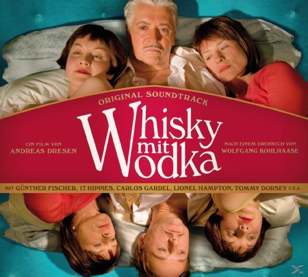 Filmposter: Mann im Bett mit zwei Frauen, Titel 'Whisky mit Wodka' und Credits unten.