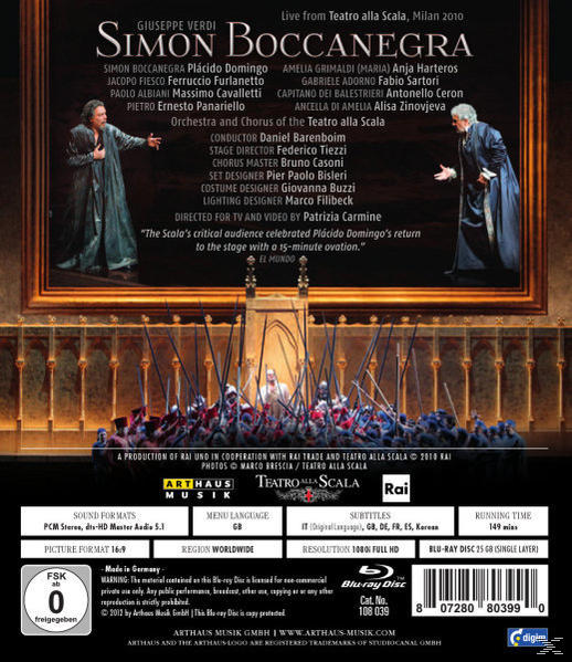 Barenboim/Domingo/Harteros - Simon Boccanegra  - (Blu-ray)