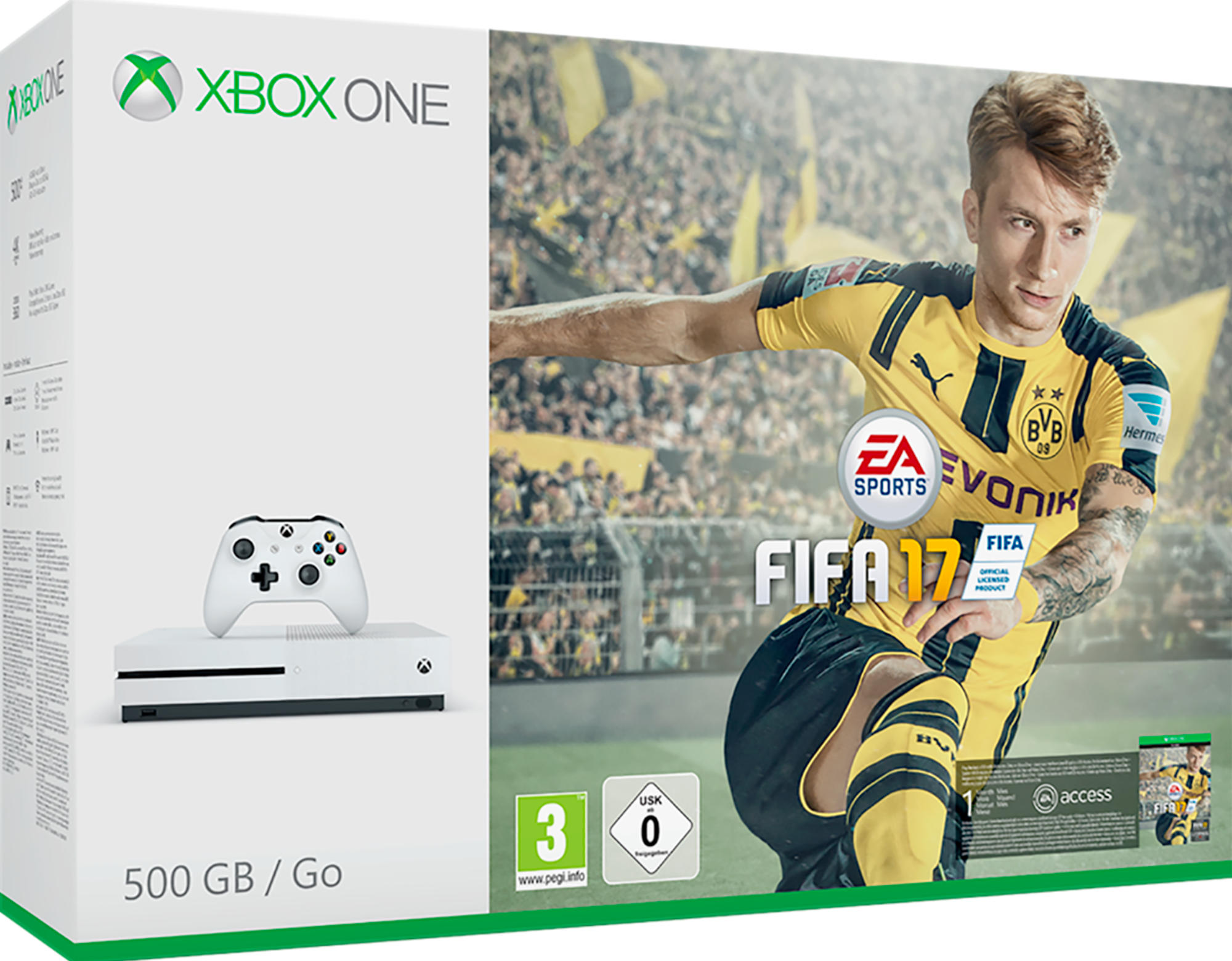MICROSOFT Xbox One S 500GB Konsole - FIFA 17 Bundle