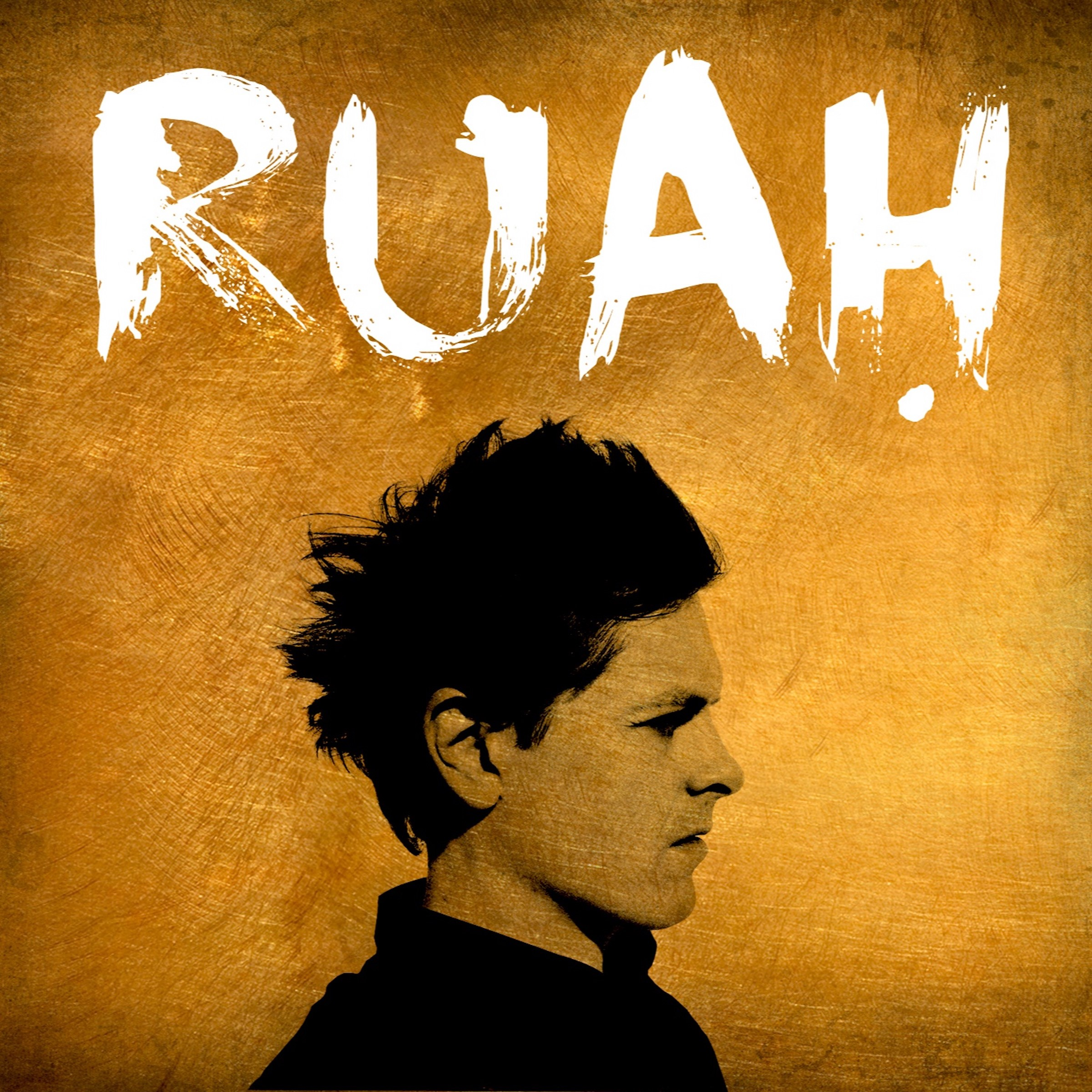 Albumcover mit dem Wort RUAH! über dem Kopf eines Mannes.