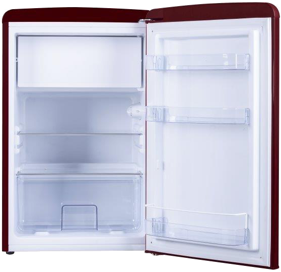 AMICA Kühlschrank KS 15611 R Kühlschrank (133 kWh, 860 mm hoch, Dunkelrot)