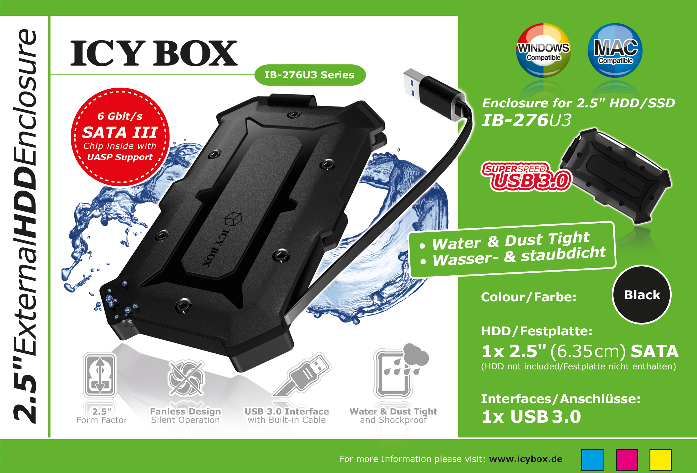 RAIDSONIC ICY BOX IB-276U3, Schwarz