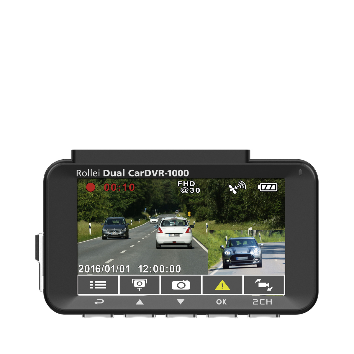 , DUAL Dashcam cm 7,62 40133 CARDVR-1000 ROLLEI Display