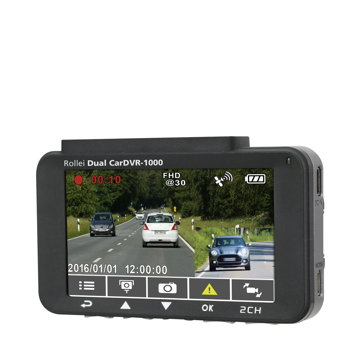 cm DUAL CARDVR-1000 , Dashcam ROLLEI 7,62 Display 40133