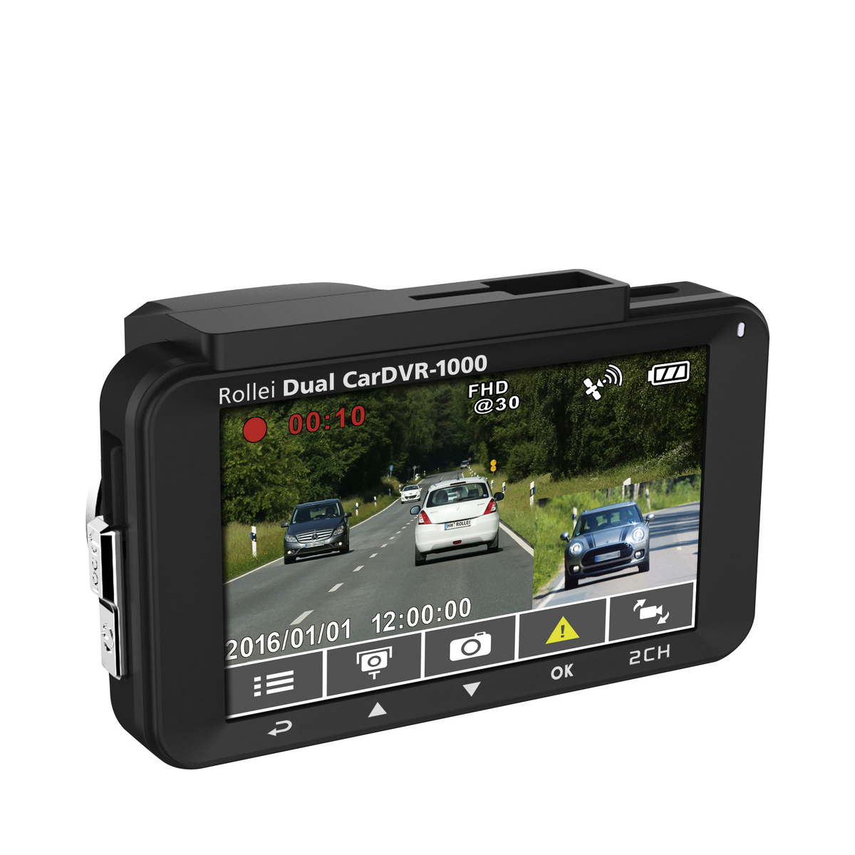 , DUAL Dashcam cm 7,62 40133 CARDVR-1000 ROLLEI Display