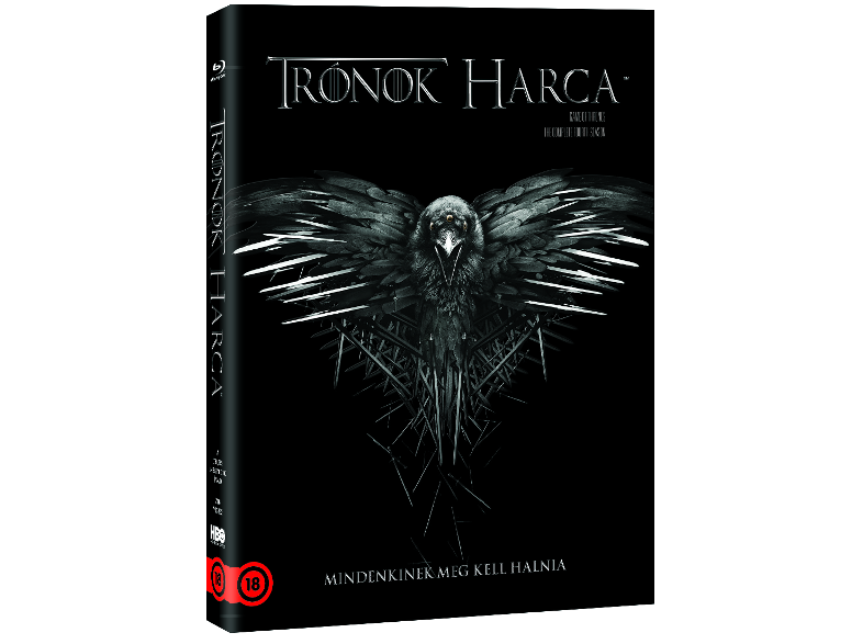 "Trónok Harca" (Trónok Harca) című DVD tok, egy fekete holló képével.