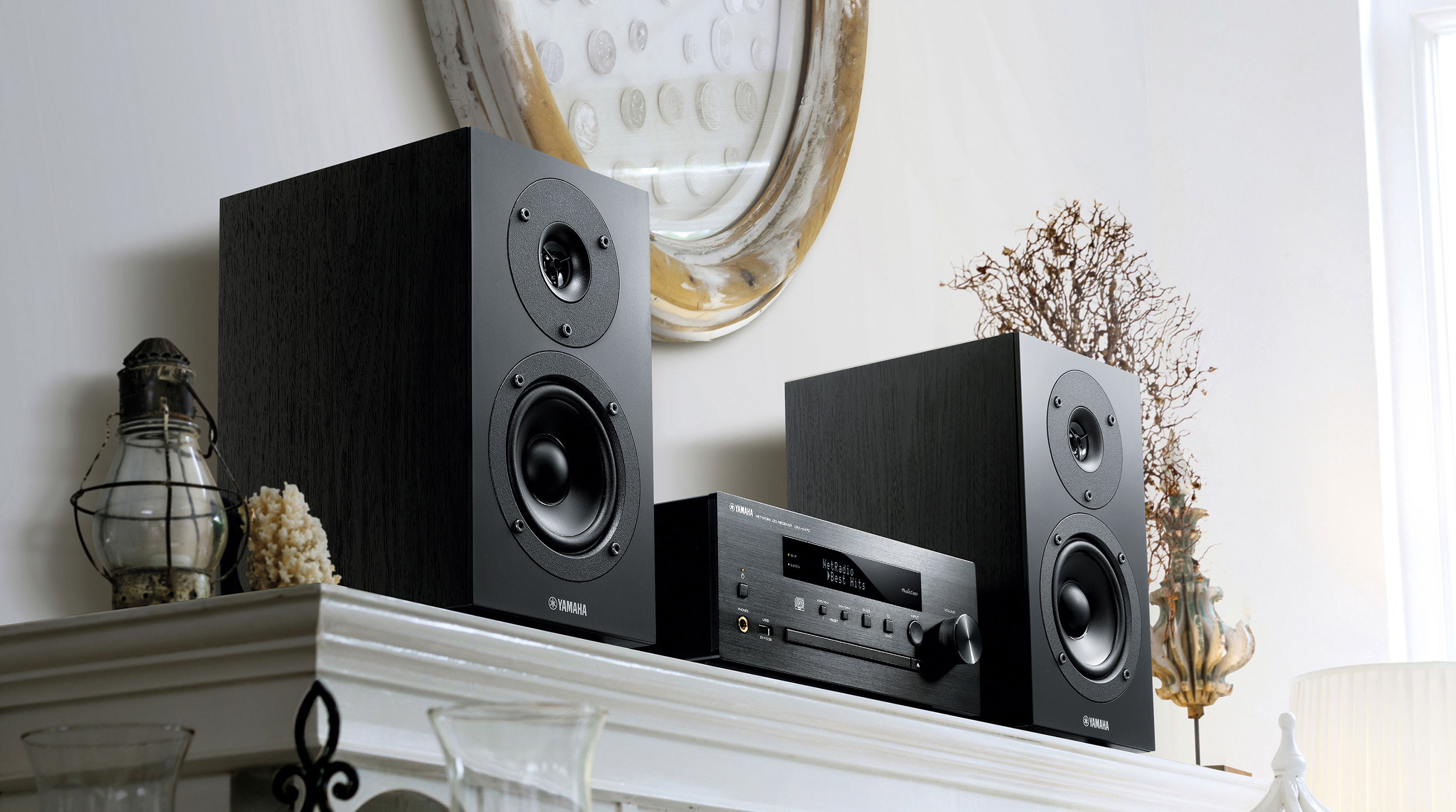 YAMAHA MCR-N470D Kompaktanlage (iPod Steuerung, Schwarz)
