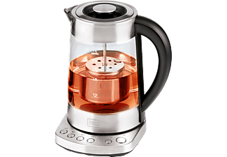 TREBS TREBS 99270 - bouilloire d’eau et théière 2 en 1 - capacité : 1,7 litre - inox - Bollitore elettrico 2 in 1 (, Acciaio inossidabile/vetro)