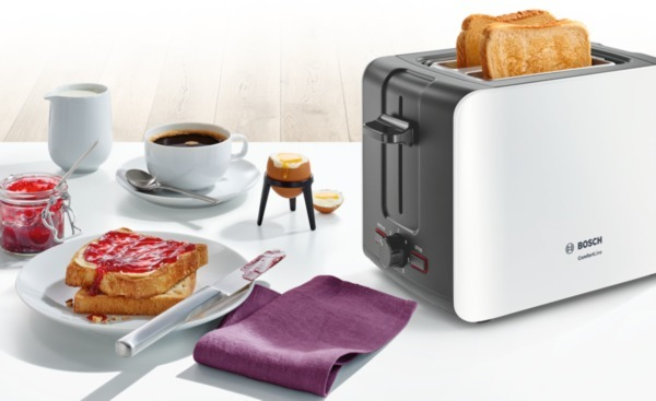 Watt, TAT6A111 Schlitze: BOSCH ComfortLine Toaster (1090 2) Weiß/Dunkelgrau
