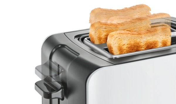 BOSCH TAT6A111 ComfortLine Toaster Weiß/Dunkelgrau Watt, 2) (1090 Schlitze