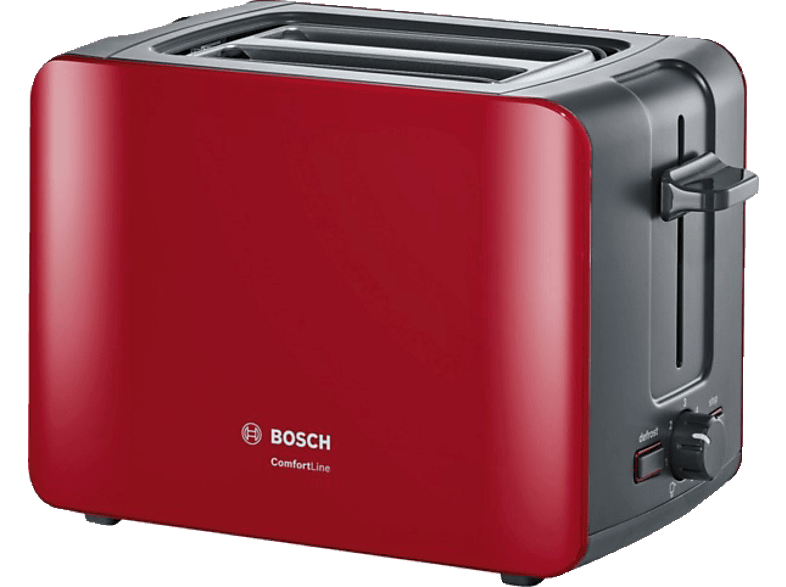 Toaster BOSCH TAT6A114 ComfortLine Toaster Rot/Anthrazit (1090 Watt ...