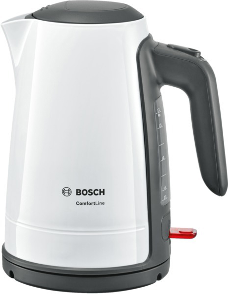 BOSCH TWK6A011 ComfortLine Wasserkocher, Weiß/Dunkelgrau