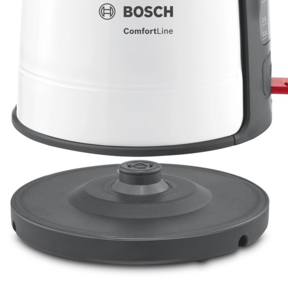 BOSCH TWK6A011 ComfortLine Wasserkocher, Weiß/Dunkelgrau