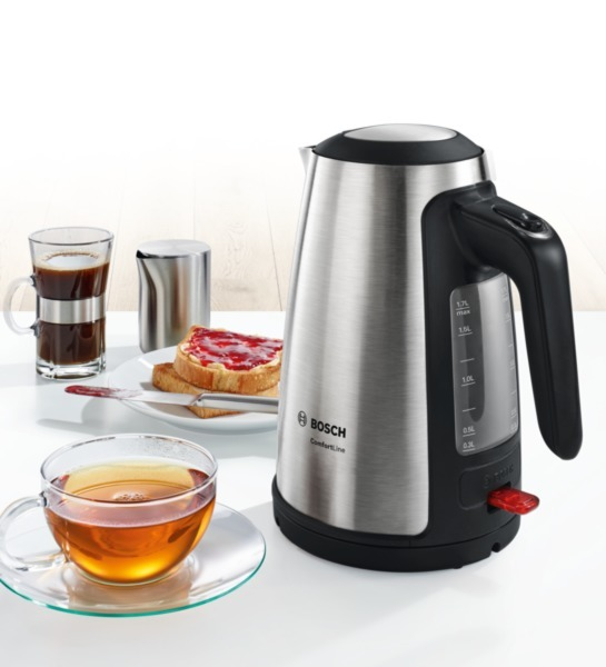 BOSCH TWK6A813 ComfortLine Wasserkocher, Edelstahl/Schwarz