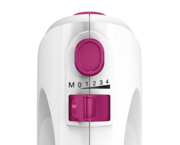 BOSCH MFQ2210P CleverMixx Fun Handmixer Weiß/Dunkelpink (375 Watt)