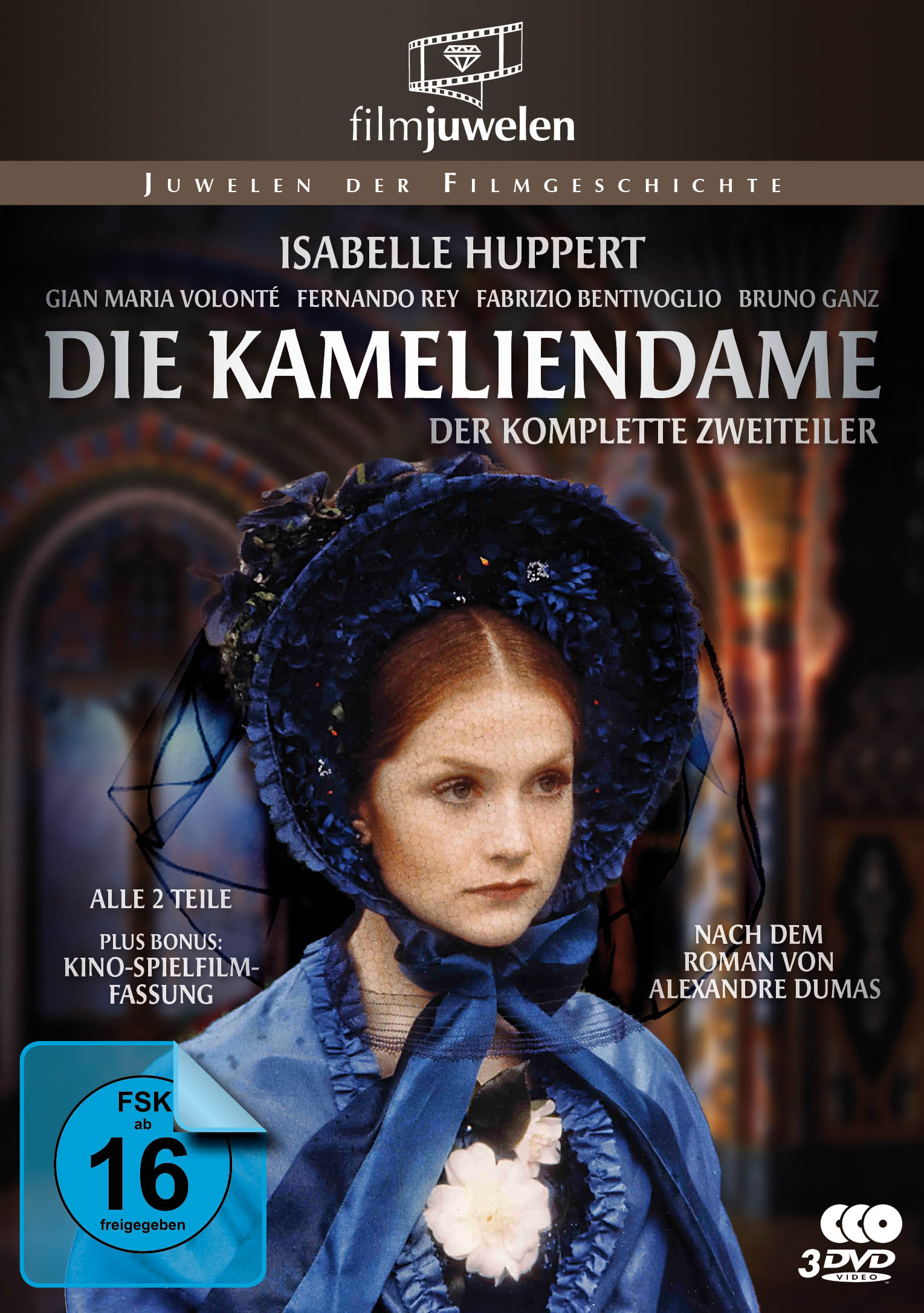 DVD-Cover mit einer Frau in blauem Kleid.