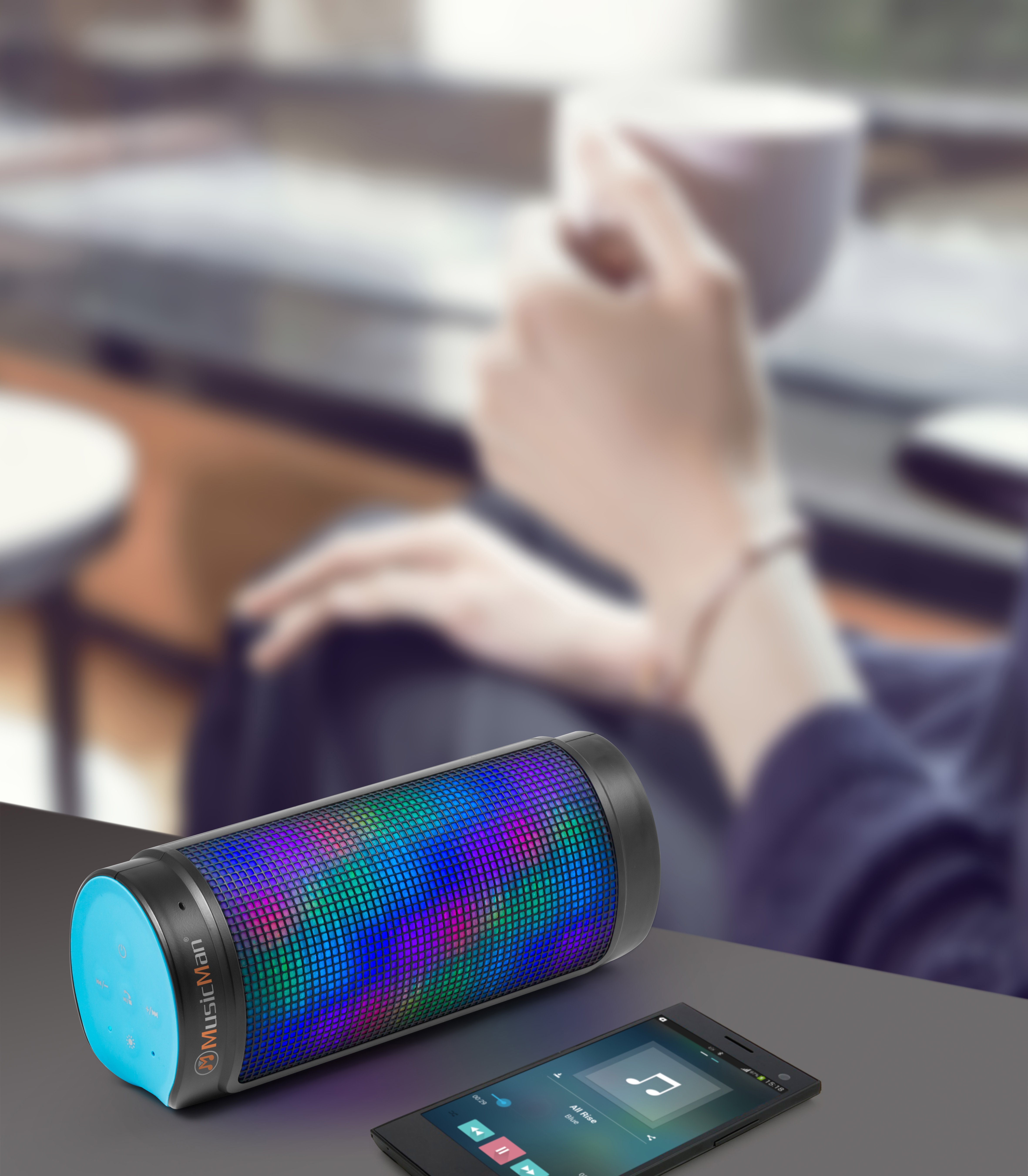 TECHNAXX BT-X26  Bluetooth Lautsprecher, Schwarz/Blau