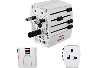 HAMA hama MUV USB - Adaptateur de voyage - 2 pôles - Blanc - Adattatore per viaggio mondiale (Bianco)