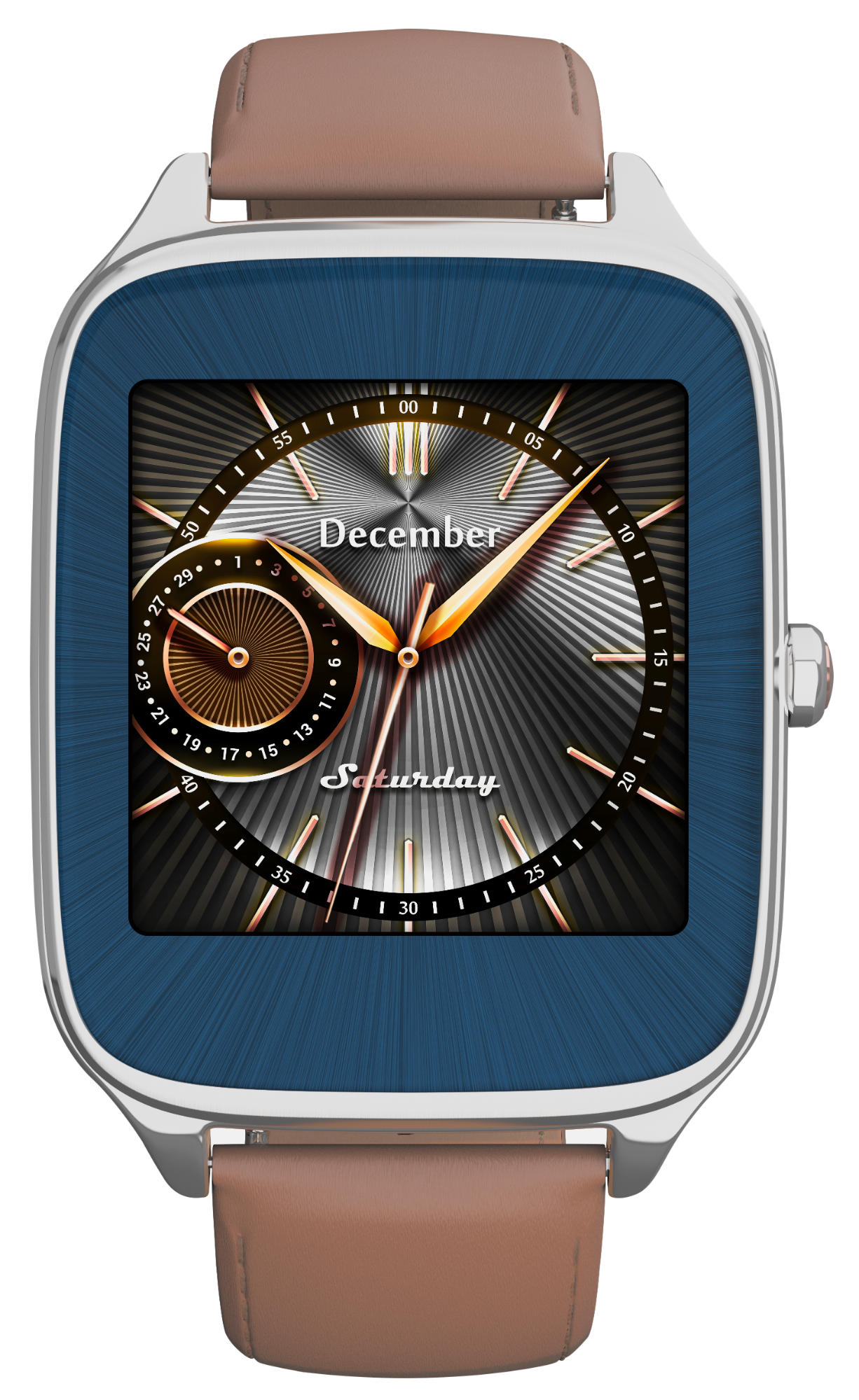 ASUS ZenWatch 2 Smart Watch Leder, 115 mm, Silber/Braun